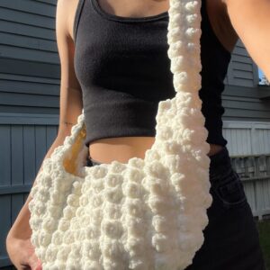 Crochet Cross Body Velvet Bubble Bag